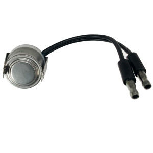 Appli Parts APBT-L40C Bimetal Termico 2 Cables Abre a 4C y Cierra a -7C, con clip, cables de colores negro y negro, Referencia BIM-316 / Termodisco