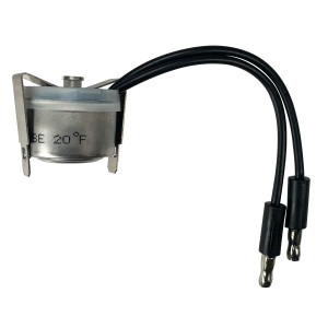 Appli Parts APBT-L40C Bimetal Termico 2 Cables Abre a 4C y Cierra a -7C, con clip, cables de colores negro y negro, Referencia BIM-316 / Termodisco