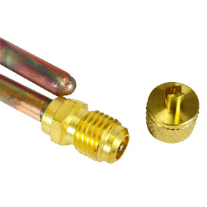 Appli Parts APFD-115S 10 Unidades de Filtro Secador con conexion 1/4 x 1/4 pulg 15 gramos, con valvula de gusanillo, para uso en sistema de refrigeracion y aire acondicionado