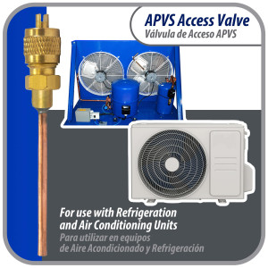 Appli Parts APVS-14182K10 10 Pack 1/4 in SAE Access Schrader Valve x 1/8 ODF x 2 in Copper Stem with Valve Core and Cap with gasket and core remover for AC and refrigeration systems