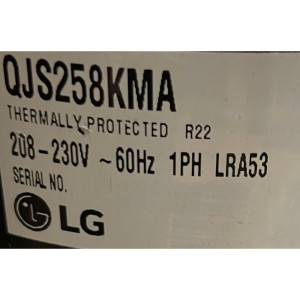 Compresor Lg Rotativo 18.000 Btu 208-230V/1Ph/60Hz OLP Interno (Incluye Cobertor, Sello, Arandela, Tuerca, Asiento De Goma) Usa Capacitor 40mfd/370vac No Incluido R22 Lg QJ258KDA / QJS258KMA / QJS258KMA