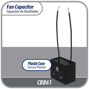 Appli Parts Fan Capacitor 5.5 mfd (microfarads) uf 250 VAC with 2 Wire Terminal Connections compatible with any brand with same capacitance CAP-5.5-250-2C