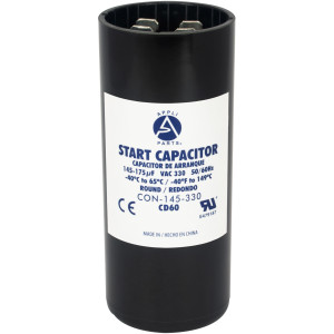 Appli Parts Condensador Capacitor Arranque 145-175 Mfd (microfaradios) uF 330 VAC remplazo universal para motores electricos de distintas aplicaciones 3.7cm Diametro 8.6cm Alto CON-145-330

