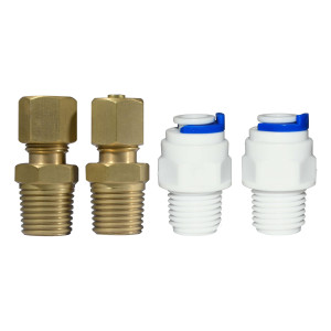 Appli Parts APWF-100K Filtro de Agua en Linea con Conexion de 1/4 de pulg, Incluye Conectores de Bronce APWF-100BC y de Plastico APWF-100PC