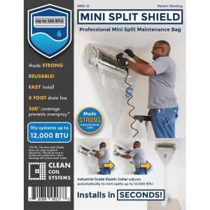 Babero Plastico Para Limpiar Mini Split 12, Para Mantenimiento De Sistemas Hasta 12000btu Sirve NuCalgon CleanGuard 4150-01