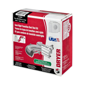 Lambro 313WUL Semi-Rigid Transition Duct Louvered Vent Kit 4 inch X 8 ft