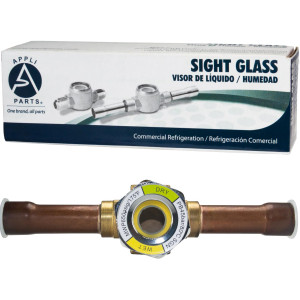 Appli Parts APSG-12S 1/2 in Sight Glass and liquid moisture indicator Solder connections with take-apart Body for HVAC/R installations suitable for CFC HCFC HFC refrigerants