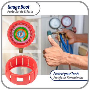 Appli Parts APMG-GBR Protector Rojo 2.5 pulg para Esferas de Manometro Alta presion, para Manom de Refrigeracion y Aire Acondicionado