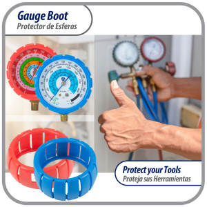 Appli Parts APMG-GBK Protectores Azul y Rojo 2.5 pulg para manom Alta y Baja presion