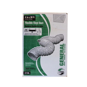 Lambro 219L Flexible White Vinyl Duct 4 inch X 50 ft  Lambro 219L Flexible White Vinyl Duct 4 inch X 50 ft