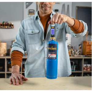 Bernzomatic Balanza Digital Medidor Combustible 423678 Compatible con cilindros desechables con conexion CGA600, Inluyendo combustibles de 14oz y Propano Camping gas de 16oz