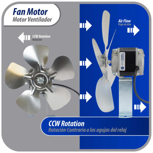 Appli Parts APFM-341E 34W Condenser and Evaporator Fan Motor 115V 60Hz 1.5A, Includes 12in Aluminum Fan Blade and Mounting Base, Universal Replacement for Commercial Refrigeration Units