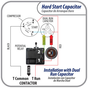 Appli Parts Start kit para aire acondicionado incluye Capacitor de arranque 270-327mfd 330V y relay potencial para equipos 4-5 Ton aire acondicionado compresores scroll y reciprocantes 208-265 Volts 1 Ph APHS-3