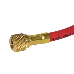 Uniweld EZM3R Manguera Manometro 36 pulg / 90cm Roja 1/4 X 5/16 CFC/HCFC/HFC R410 Ez-Turn Anti-Blowback
