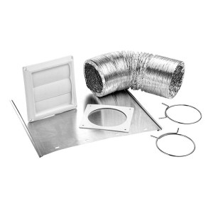 Kit Ducto Transicion Lambro 4inX5ft 1377w, Rejilla Blanca, 2 Abrazaderas, Caja Individual