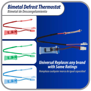 Appli Parts APBT-S4008FP Bimetal Thermostat Asian Type 3 Wire Open 46F and Close 25 F, brown and brown wires, Fuse 158 F, 2plugs, Reference BIM-4008 / Thermodisc