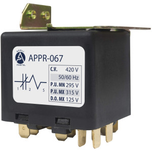 Appli Parts APPR-067 Relay Potencial 067, Voltaje de Bobina 420 V, Recogida Minima 295 V, Recogida Maxima 315 V, Caida Maxima 125 V, 50/60Hz Remplazo universal para refrigeracion y aire acondicionado