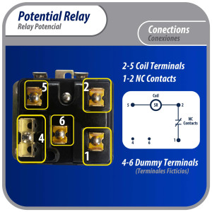 Appli Parts APPR-069 Relay Potencial 069, Voltaje de Bobina 332 V, Recogida Minima 180 V, Recogida Maxima 193 V, Caida Maxima 105 V, 50/60Hz Remplazo universal para refrigeracion y aire acondicionado