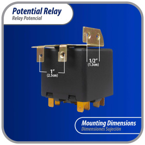 Appli Parts APPR-069 Relay Potencial 069, Voltaje de Bobina 332 V, Recogida Minima 180 V, Recogida Maxima 193 V, Caida Maxima 105 V, 50/60Hz Remplazo universal para refrigeracion y aire acondicionado