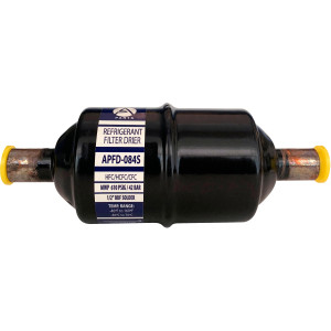Appli Parts APFD-084S 1/2 in Liquid Line Refrigerant AC Filter Drier hvac Refrigeration 084S ODF Sweat Solder connection universal unidirectional 6in long 2 in wide