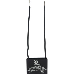 Appli Parts CAP-2.5-250-2C Condensador Capacitor de ventilador 2.5 mfd (microfaradios) uf 250VAC con 2 cables compatible con cualquier marca de igual capacitancia 3.7cm Ancho 1.5cm Prof. 2.6cm Alto