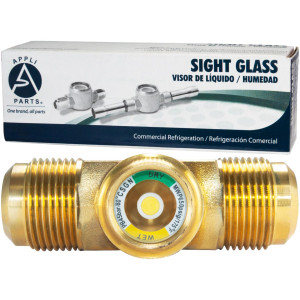 Appli Parts APSG-34A Visor de Liquido 3/4 pulg Flare e Indicador de Humedad con conexiones Rosca con cuerpo solido para Sistemas de Refrigeracion y Aire Acondicionado