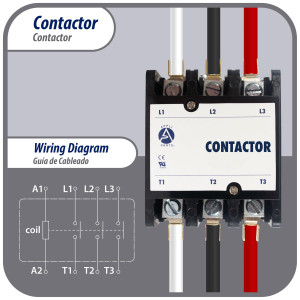 Contactor 3 Polos 75A 24V repuesto para compresores de CA y otras aplicaciones electricas Certificacion UL 476929 de Trabajo Pesado, Appli Parts modelo APAC-37524