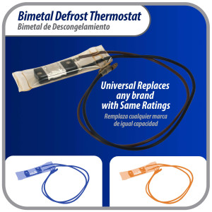 Appli Parts APBT-S2013 Bimetal Thermostat Asian Type 2 Wire Open 55 F and Close 32 F, with brown and black wires, Reference BIM-2013 / Thermodisc