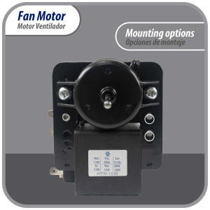 Appli Parts APFM-1638 Motor Ventilador para evaporadores de refrigeradoras 110 V, 60 Hz, 0.12 A, 7.5 W, 2500 rpm, CCW Giro contrario a las agujas del reloj, eje 4.3 cm Sirve 200D2940P005, WR01F01638