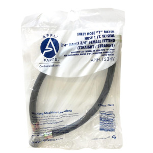 Appli Parts APIH-1234Y Manguera 30 cm Tipo Y Entrada de Agua de Lavadora con empacadura 3/4 pulg Macho x 3/4 pulg Hembra, conexiones Rectas