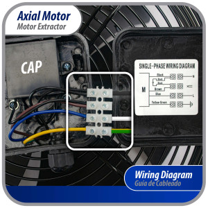 Appli Parts AXF-550-1 21-5/8 in Axial Fan Motor Guard Mounted Fan Blade 220V, 1 Ph, 50-60 Hz, 725W, 1400 rpm, Universal replacement for Cold Room Evaporators, Condensing Units, Work Temp -22F to 140F