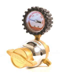 Uniweld RB 12010 Regulador de Acetileno CGA Entrada de acetileno 520 Conexion de salida A (LH) 3/8 pulg -24 (M) Del. PSIG 2-15 Reemplazo G19