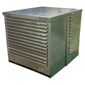 Gabinete Exteriores Unidad Condensadora Con-Pak PSE-181D, 27L x 20W x 20H in, Acero Galvanizado Embosado 20 Ga., Base Galvanizada, Bisagras, Antiviento, Alerones 45 Grados, Canal Lluvia, Sujetadores