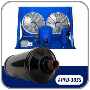 Appli Parts APFD-305S 5/8 in Liquid Line Refrigerant AC Filter Drier hvac Refrigeration 305S ODF Sweat Solder connection universal unidirectional 10 in long 3-1/4 in wide