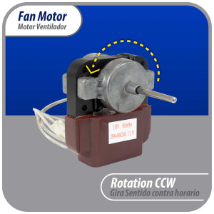 Appli Parts APFM-500 8 W Motor Ventilador, 110 V, 50/60 Hz, 0.16 A, 2800 rpm, rotacion CCW remplazo Universal para Evaporadores LG, Samsung, J500-00024K y otros