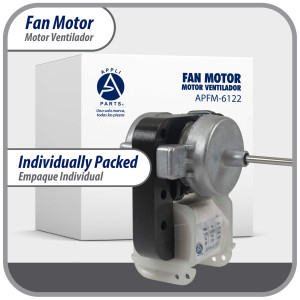 Appli Parts APFM-6122 8 W Fan Motor, 110 V, 50/60 Hz, 0.15 A, 3000 rpm, CCW rotation, Universal Evaporator Fan Motor replacement for original part numbers DAI6122 and others