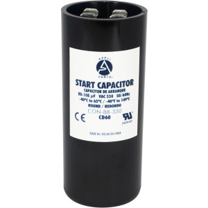 Appli Parts Condensador Capacitor Arranque 80-108 Mfd (microfaradios) uF 330 VAC remplazo universal para motores electricos de distintas aplicaciones 3.7cm Diametro 8.6cm Alto CON-88-330


