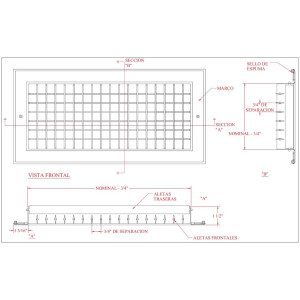 Rejilla De Inyeccion De Aluminio Blanco, Dv24x04