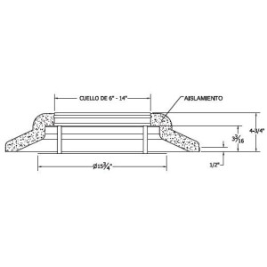 Difusor Plafon Con Placa Circular de Aluminio Blanco 10in Diametro. Vermont DPCLB10