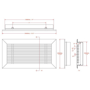 Difusor Perimetral 3/8 Separacion entre Aletas, Aluminio Blanco 48in x 06in DF3LB48000600 Vermont