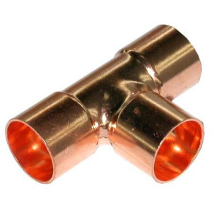 Appli Parts AP-RT218158 Reductor Tee de Cobre 2-1/8x1-5/8x2-1/8 pulg Conexiones CxCxC soldadas para aplicaciones de refrigeracion, aire acondicionado y plomeria Tuberia de Cobre ACR y Tipo L