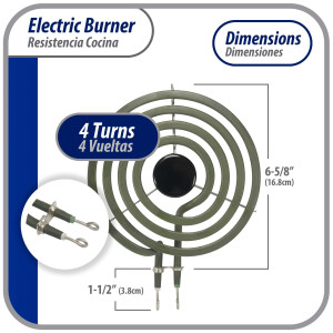 MP15YA Appli Parts Electric Range Burner Heater Element 4 Turns, 6 in, 1500 W, 240 V, Compatible with General Electric Whirlpool 660532, WP660532, WB30T10073, SU205, 660532, TS4W6215, 404080, 5303310283 MP15YA Appli Parts Electric Range Burner Heater Element 4 Turns, 6 in, 1500 W, 240 V, Compatible with General Electric Whirlpool 660532, WP660532, WB30T10073, SU205, 660532, TS4W6215, 404080, 5303310283
