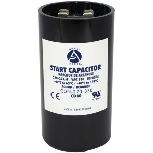 Appli Parts Condensador Capacitor Arranque 270-324 Mfd (microfaradios) uF 330 VAC remplazo universal para motores electricos de distintas aplicaciones 4.6cm Diametro 8.6cm Alto CON-270-330

