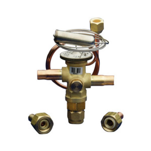 Danfoss 067L5958 6TR Valvula de Expansion Termostatica, TR 6, R410A, 3/8x3/8 pulg Soldable, ODF, 1/4 pulg Tubo Cap. Flare, Troquel flecha 1-Via, -10 a 15 C 