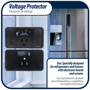 Appli Parts APVP-11EE1-4 Protector de Voltaje 120V, 50/60 Hz, 12 A, 303 joules, para Refrigerador con Tarjeta Digital, actua como supresor de picos, funciona con todas las marcas de electrodomesticos