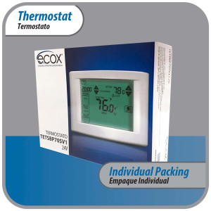 Termostato Ecox Digital pantalla tactil 12.5cm, Programable 7+0, 1 Etapa, Touch Screen 24v
