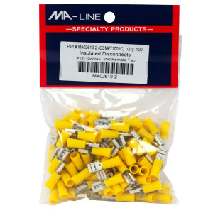 MA-Line MA02619-2 Conector Rapido Acampanado con Aislamiento de Vinilo Hembra 12-10, 250 TAB. Bolsa de 100