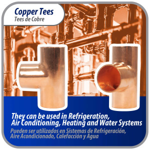 Appli Parts AP-T034B10 3/4 in Wrot Copper Tee CxCxC connections for refrigeration, air conditioning and plumbing applications ACR and Type L copper pipe (10 x Bag) 