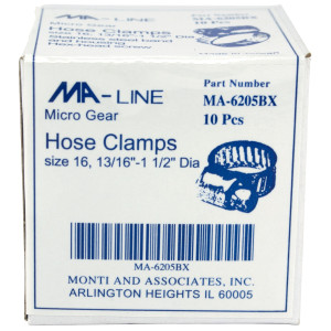 MA-Line MA-6205BX Abrazadera 13/16pulg a 1-1/2pulg Diametro. Numero 16. Micro Engranaje (10 x Caja)