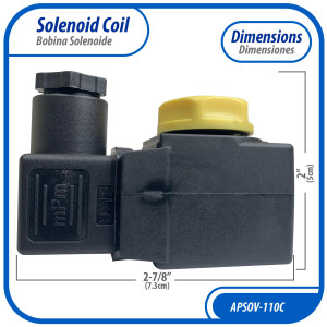 Appli Parts APSOV-110C Bobina para Valvula Solenoide 110 V, 50/60Hz, compatible con todos los refrigerantes fluorados CFC, HCFC y HFC, valvula no incluida